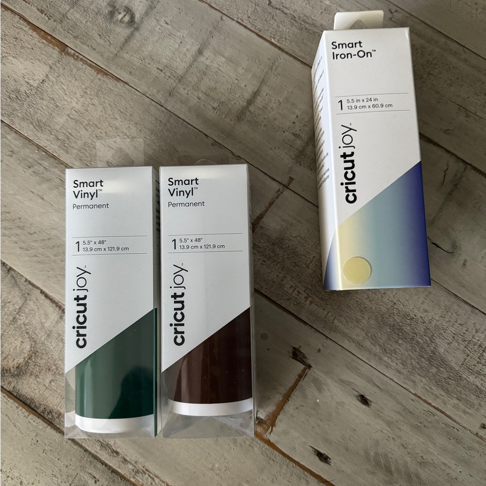 Cricut Joy Smart Vinyl (3 rolls; brown, green, hologram)
